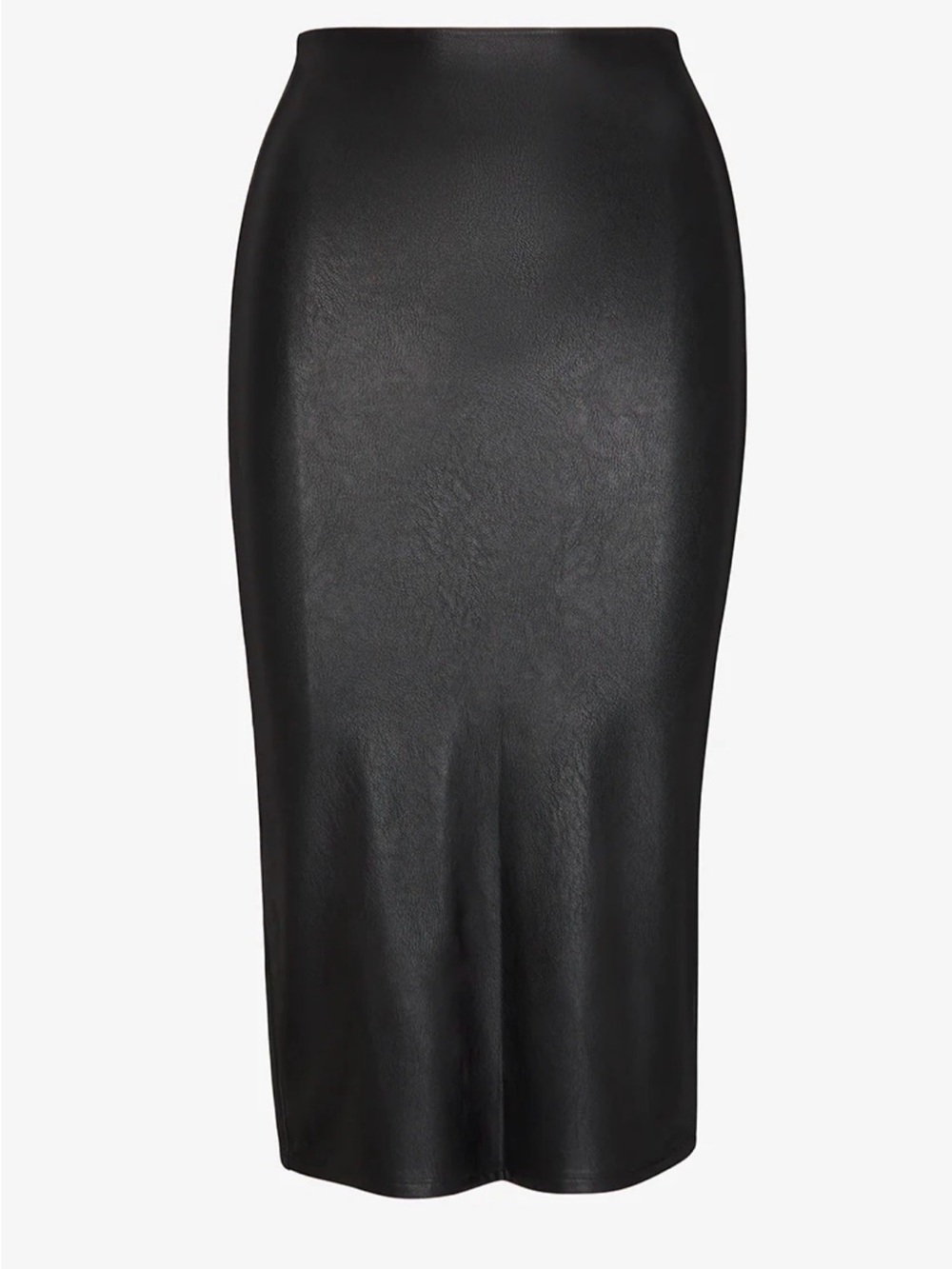 Commando Black Faux Leather Pencil Midi Skirt - Sleek Fit